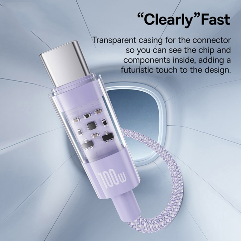 Baseus Charging USB 2.0 Cable USB-C male - USB-C 100W Μωβ 1m P10373000511-00 - Image 3