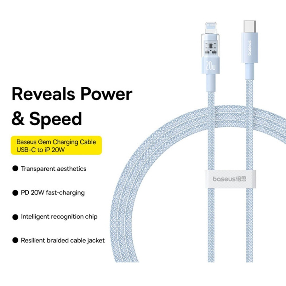 Baseus Gem USB-C to Lightning Cable 20W Μπλε 2m P10373001311-01 - Image 5