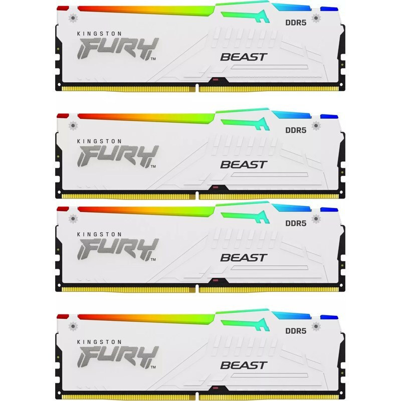 Kingston Fury Beast RGB DDR5 128GB RAM με 4x32GB Modules και Ταχύτητα 5200 για Desktop KF552C40BWAK4-128 - Image 3