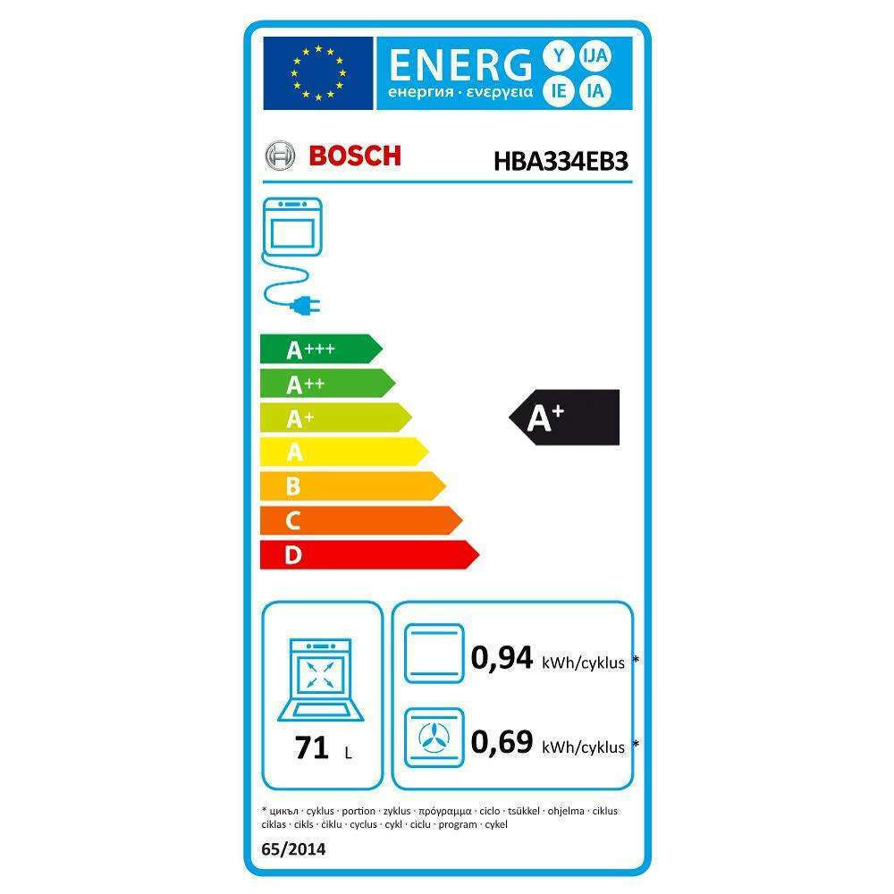 Bosch Άνω Πάγκου Μαύρος HBA334EB3 - Image 4