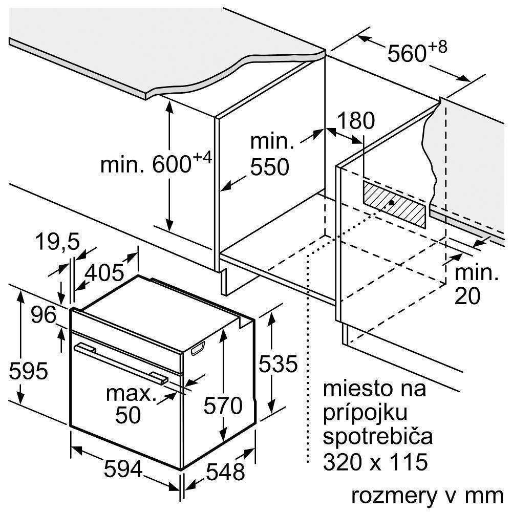Bosch Άνω Πάγκου Μαύρος HBA334EB3 - Image 6