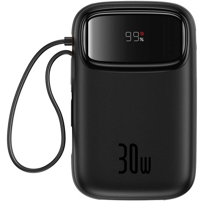 Baseus QPow 2 Power Bank 10000mAh 30W με Θύρα USB-A και Θύρα USB-C Μαύρο - Image 2