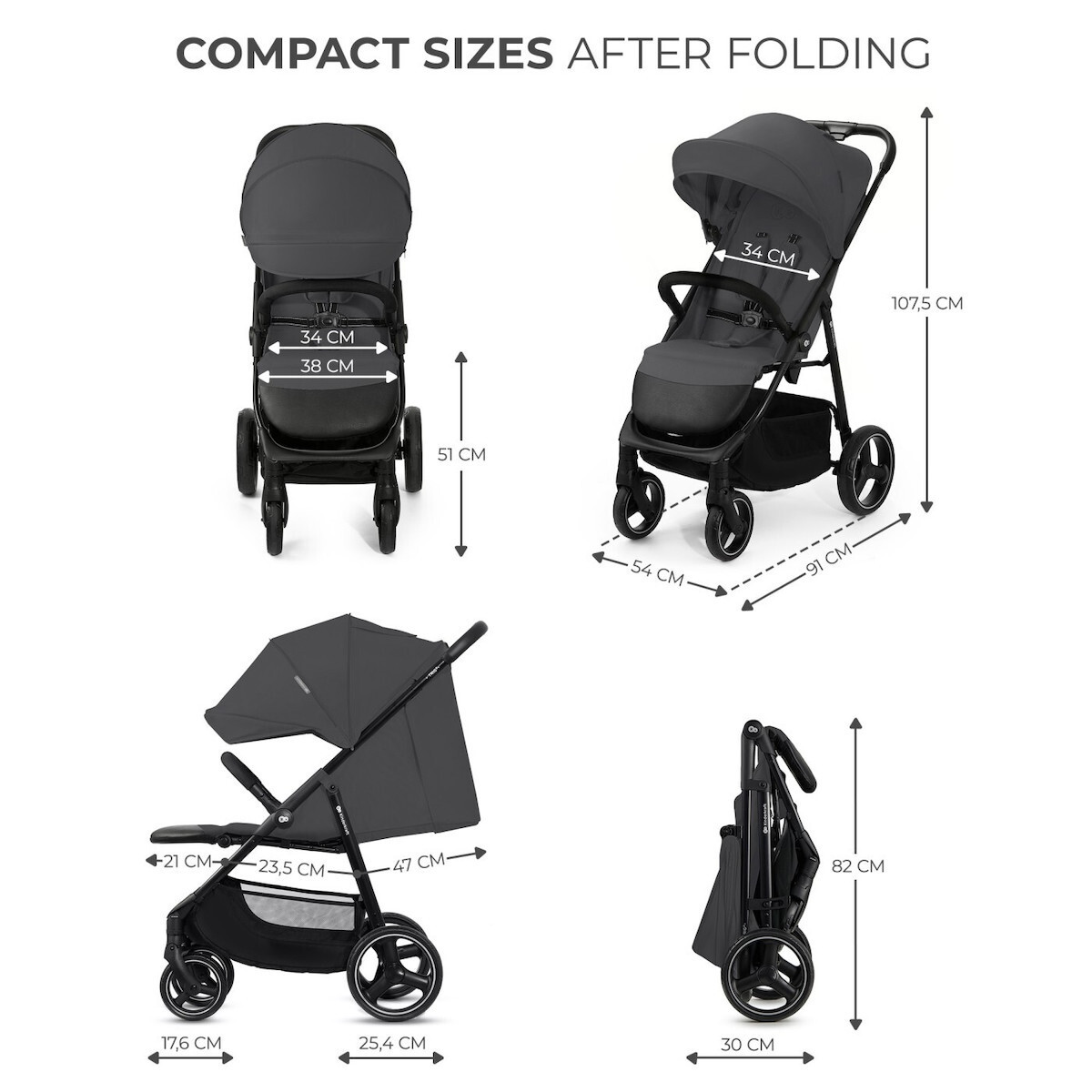 Kinderkraft Trig 3 Sport Καρότσι Μωρού Kατάλληλο για Nεογέννητο Γκρι - Image 5