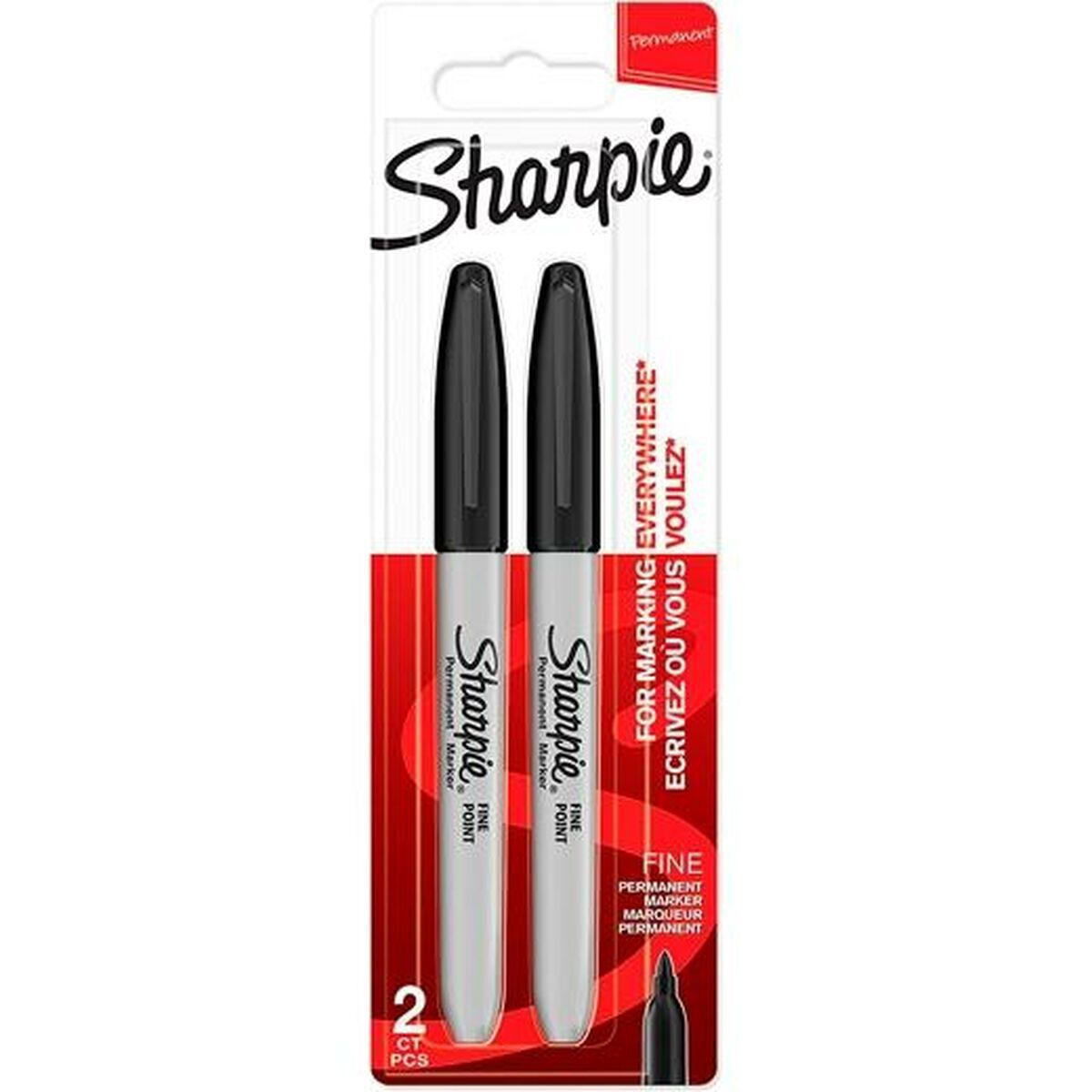 Sharpie Pen Μαρκαδόροι Μαρκαδόροι Πίνακα 0.9mm Black 2τμχ - Image 2