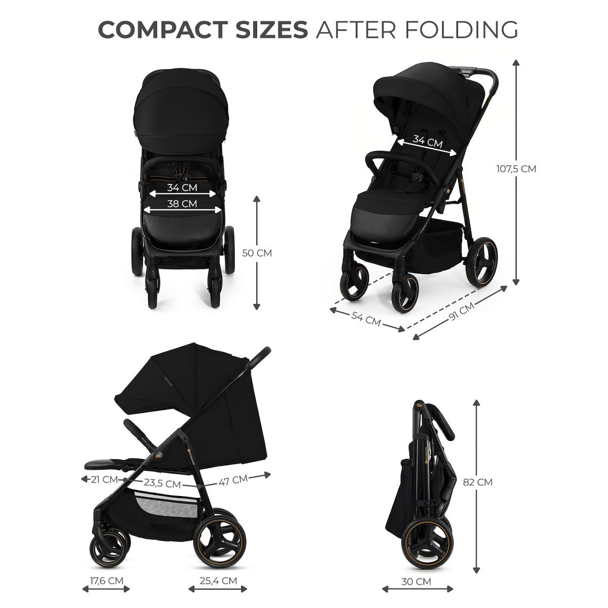 Kinderkraft Trig 3 Sport Καρότσι Μωρού Kατάλληλο για Nεογέννητο Μαύρο - Image 5