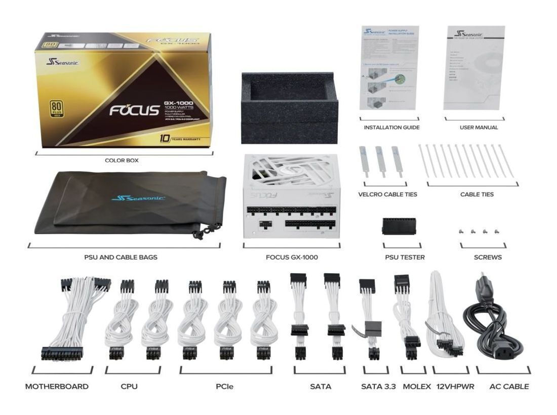 Seasonic Focus GX-1000 1000W Full Modular 80 Plus Gold - Image 10