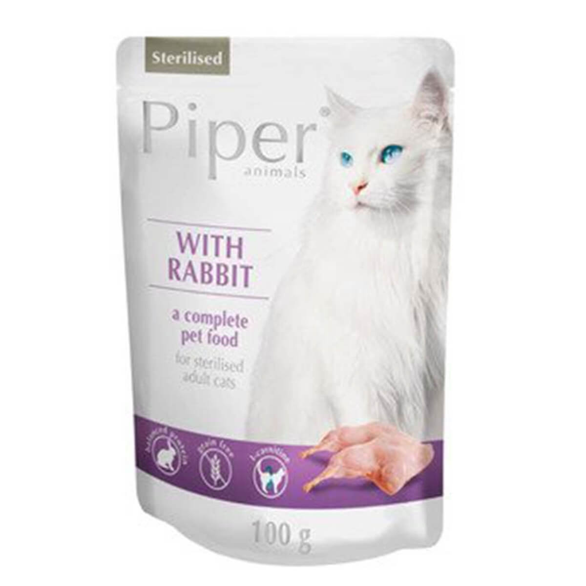 Dolina Noteci Piper Sterilised Υγρή Τροφή για Ενήλικες Γάτες σε Φακελάκι με Κουνέλι χωρίς Σιτηρά & Γλουτένη 100gr