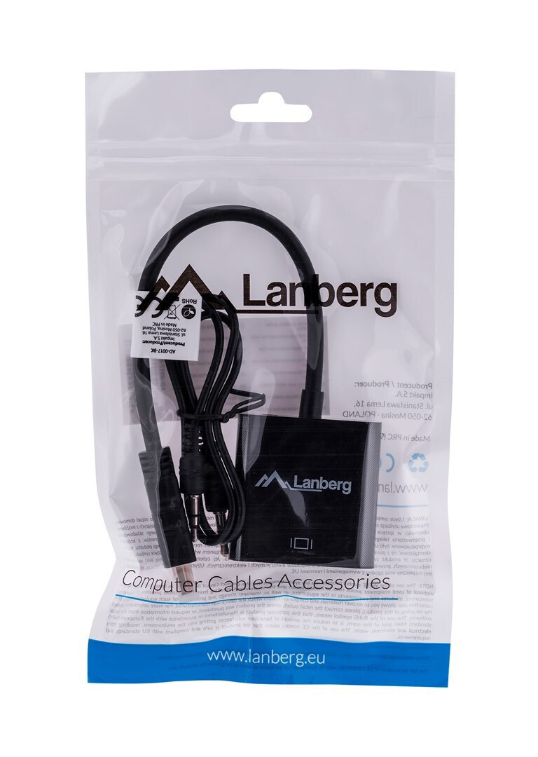 Lanberg HDMI male σε VGA female 1τμχ (AD-0017-BK) - Image 7