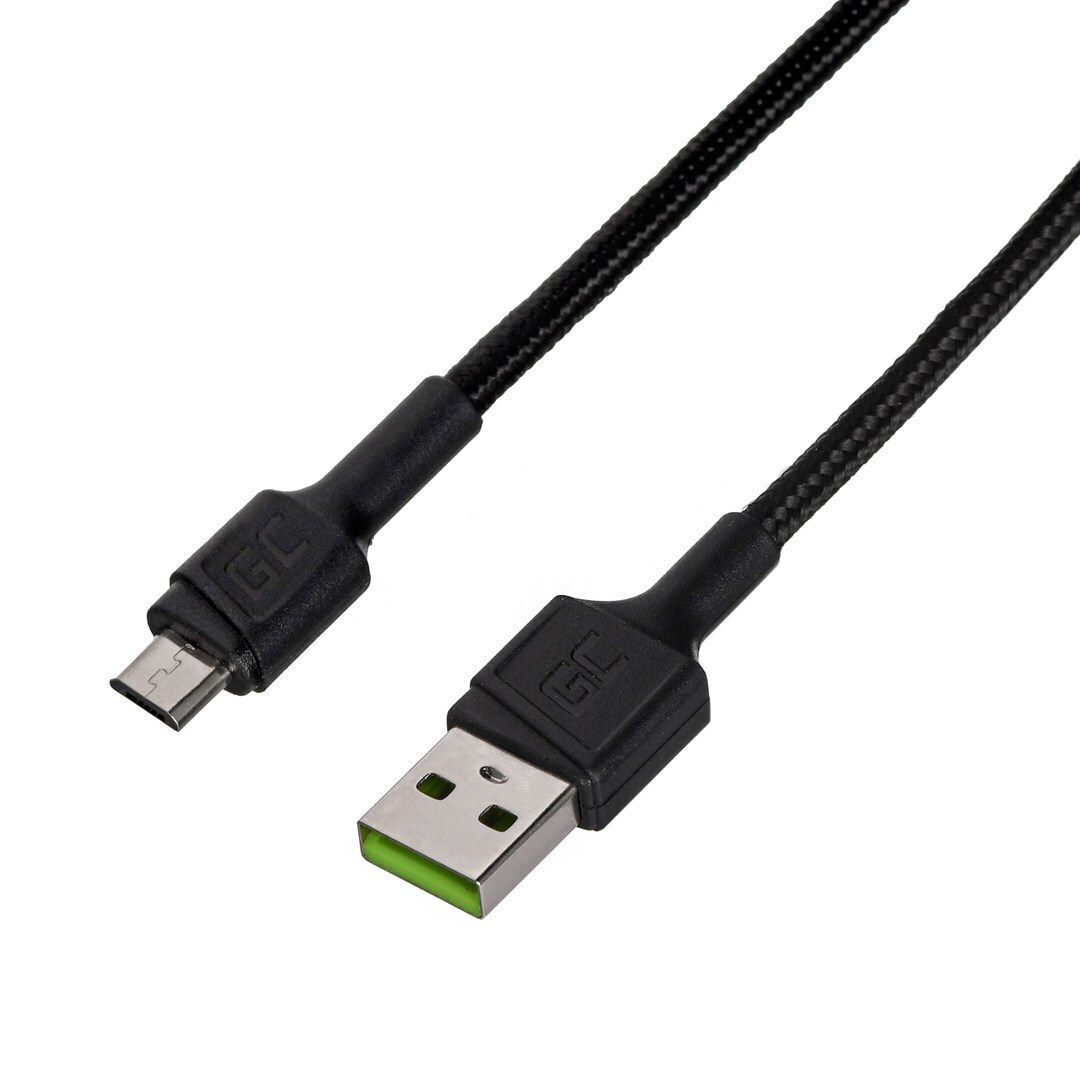 Green Cell PowerStream Braided USB 2.0 to micro USB Cable Μαύρο 0.30m - Image 3
