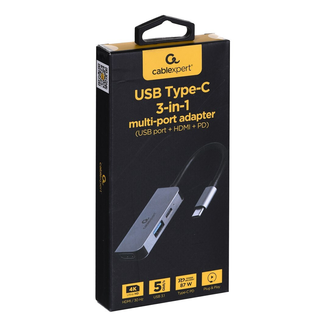 Cablexpert USB-C Docking Station με HDMI 4K PD (A-CM-COMBO3-02) - Image 5