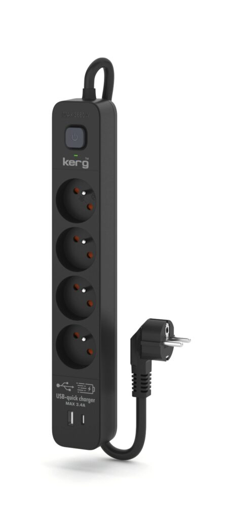 Πολύπριζο Ασφαλείας 4 Θέσεων με USB-A, 4 USB-C, Διακόπτη και Καλώδιο 5m