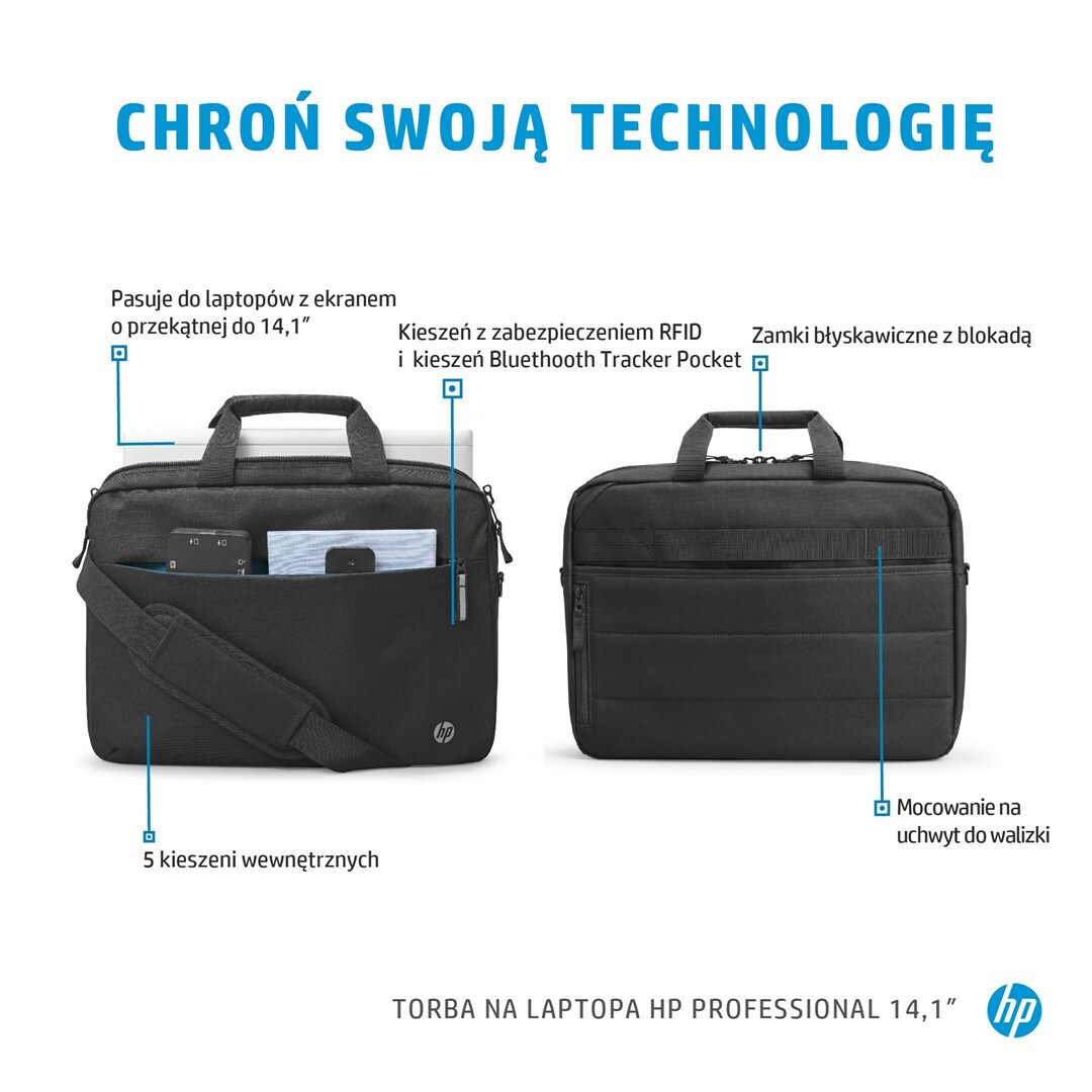 HP Professional Τσάντα Ώμου / Χειρός 14.1" Μαύρη - Image 5
