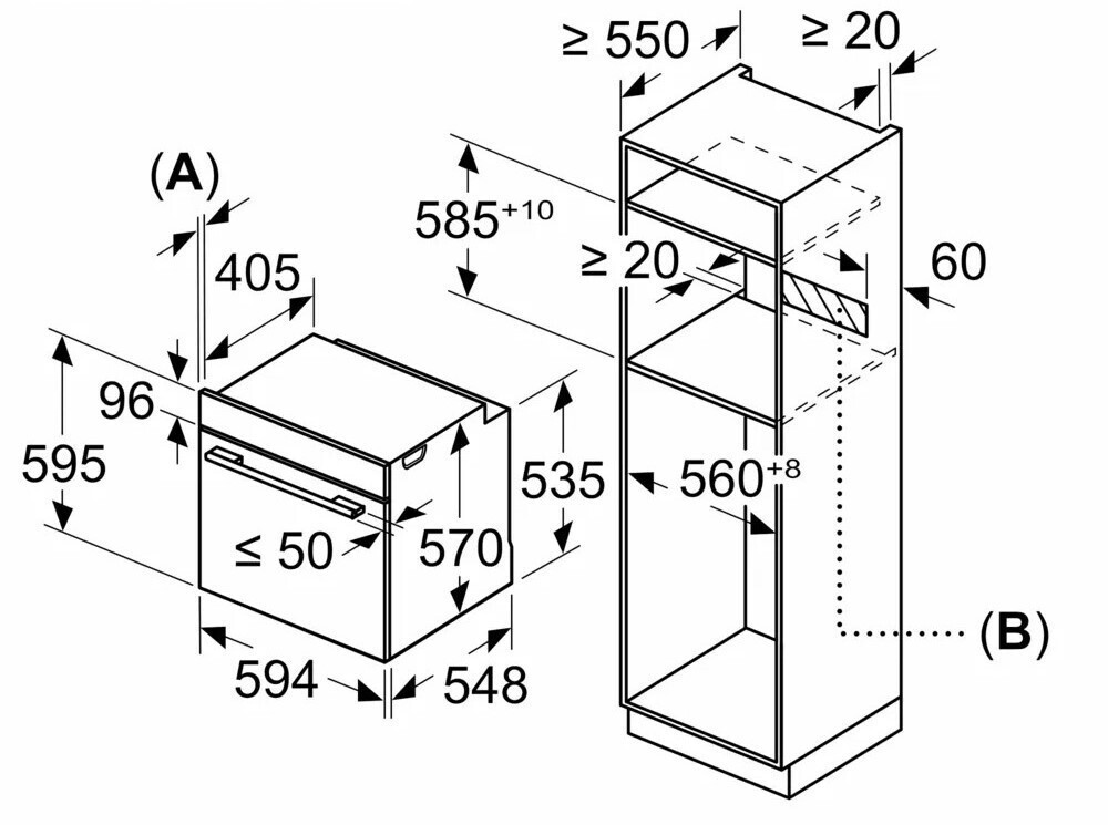 Bosch Άνω Πάγκου Μαύρος HBA372EB3 - Image 2