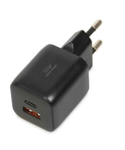 Alternative view of iBox Φορτιστής GaN με Θύρα USB-A και Θύρα USB-C και Καλώδιο USB-C - USB-C 33W Power Delivery / Quick Charge 3.0 Μαύρος (C-42)