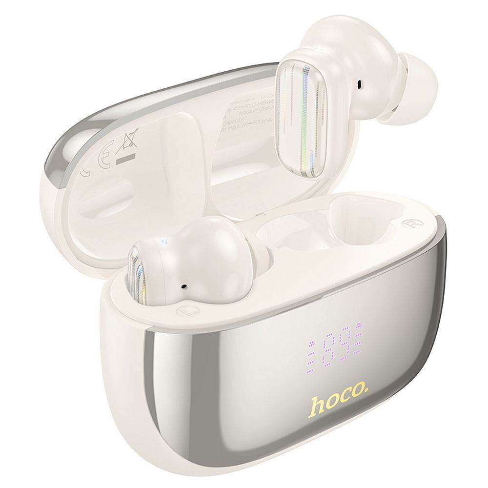 Hoco EQ20 In-ear Bluetooth Handsfree Ακουστικά με Θήκη Φόρτισης Λευκά