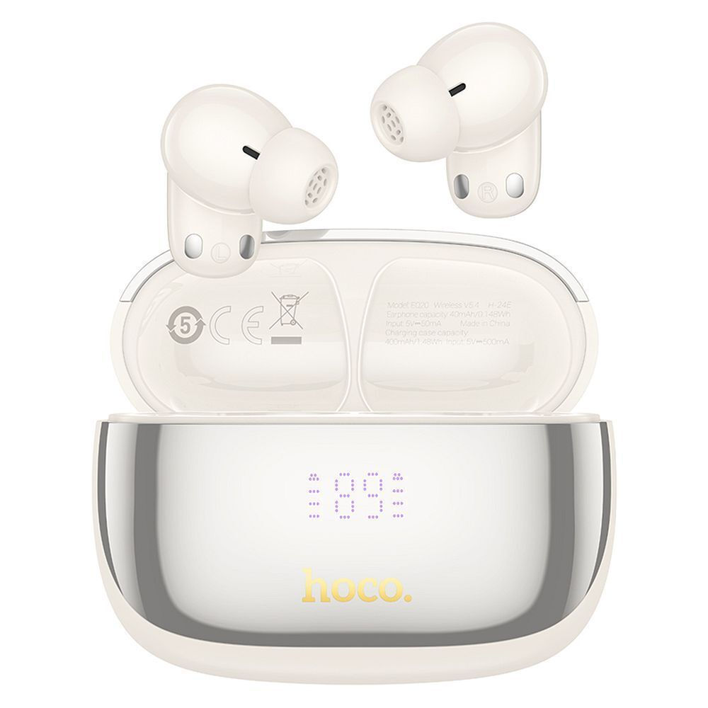 Hoco EQ20 In-ear Bluetooth Handsfree Ακουστικά με Θήκη Φόρτισης Λευκά - Image 2