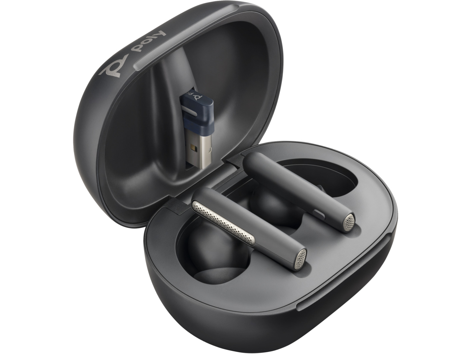 Poly Voyager Free 60+ UC M + BT700 USB-C Adapter + Touchscreen Charge Case In-ear Carbon Black