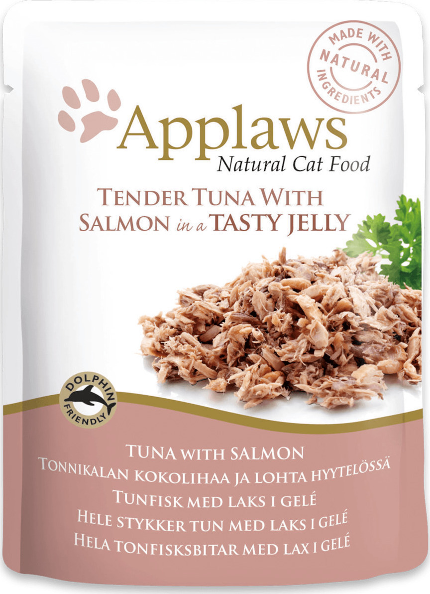 Applaws Natural Cat Food Υγρή Τροφή για Ενήλικες Γάτες σε Φακελάκι με Σολομό και Τόνο χωρίς Σιτηρά 70gr