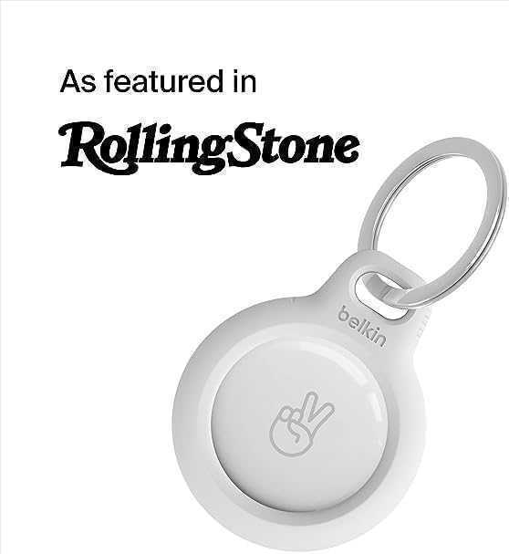 Belkin Key Ring Θήκη Μπρελόκ Σιλικόνης για AirTag Black / White 2τμχ - Image 4
