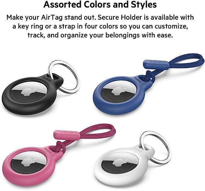 Belkin Key Ring Θήκη Μπρελόκ Σιλικόνης για AirTag Black / White 2τμχ - Image 5
