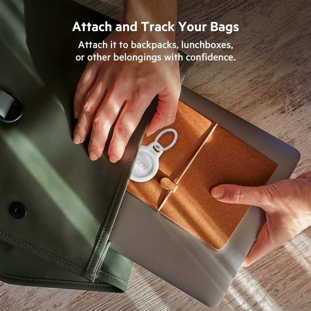 Belkin Key Ring Θήκη Μπρελόκ Σιλικόνης για AirTag Black / White 2τμχ - Image 10