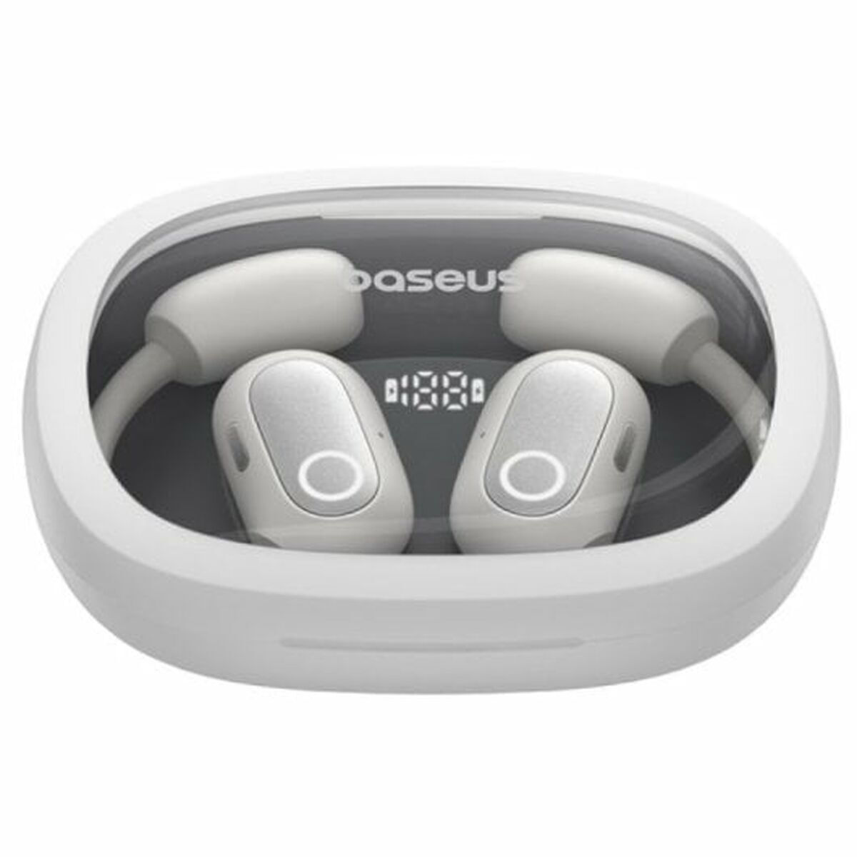 Baseus Eli Sport 1 PM20A Open Ear Bluetooth Handsfree Ακουστικά με Αντοχή στον Ιδρώτα και Θήκη Φόρτισης Moon White - Image 2