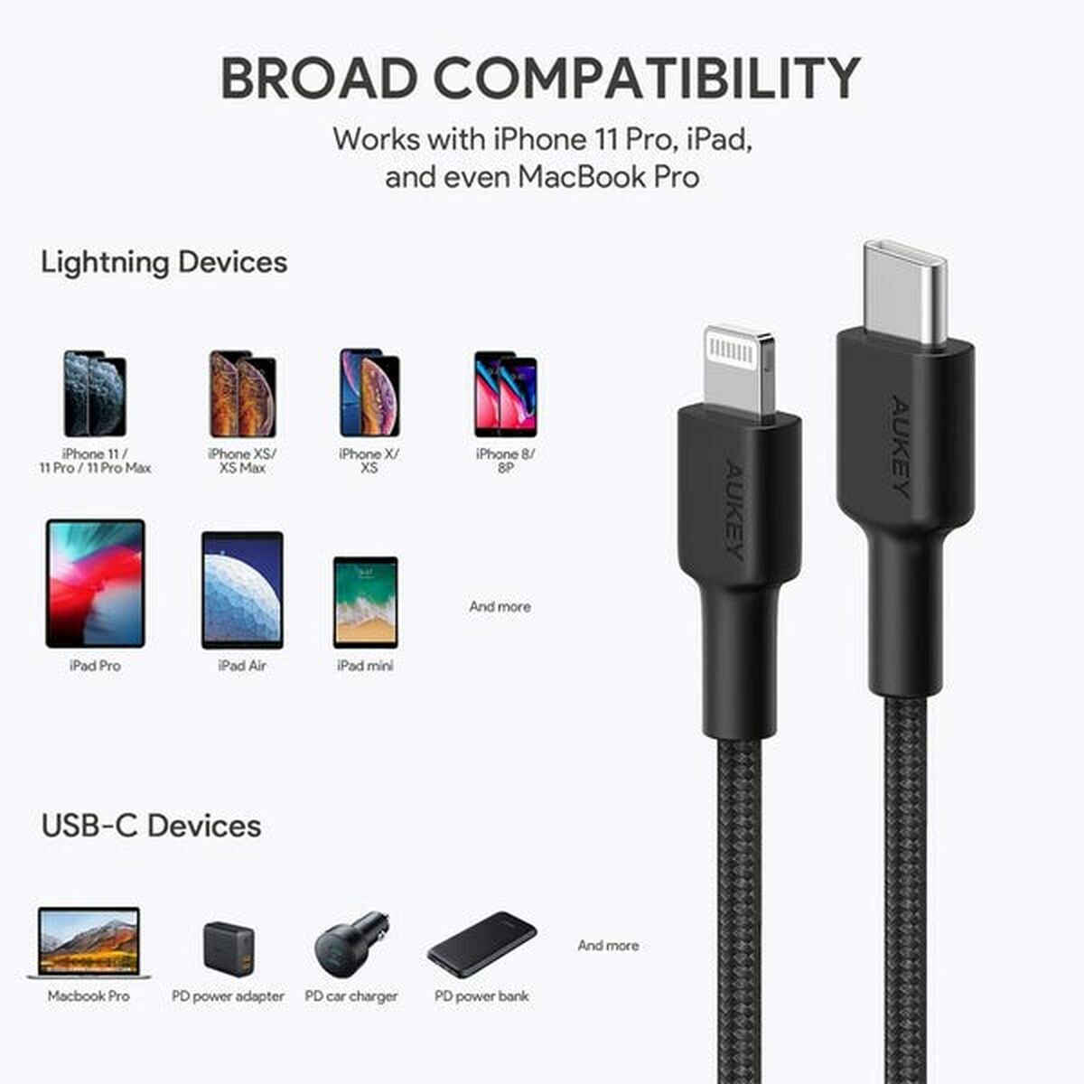 Aukey CB-CL03 USB-C to Lightning 2m (ITAN1004513) - Image 7