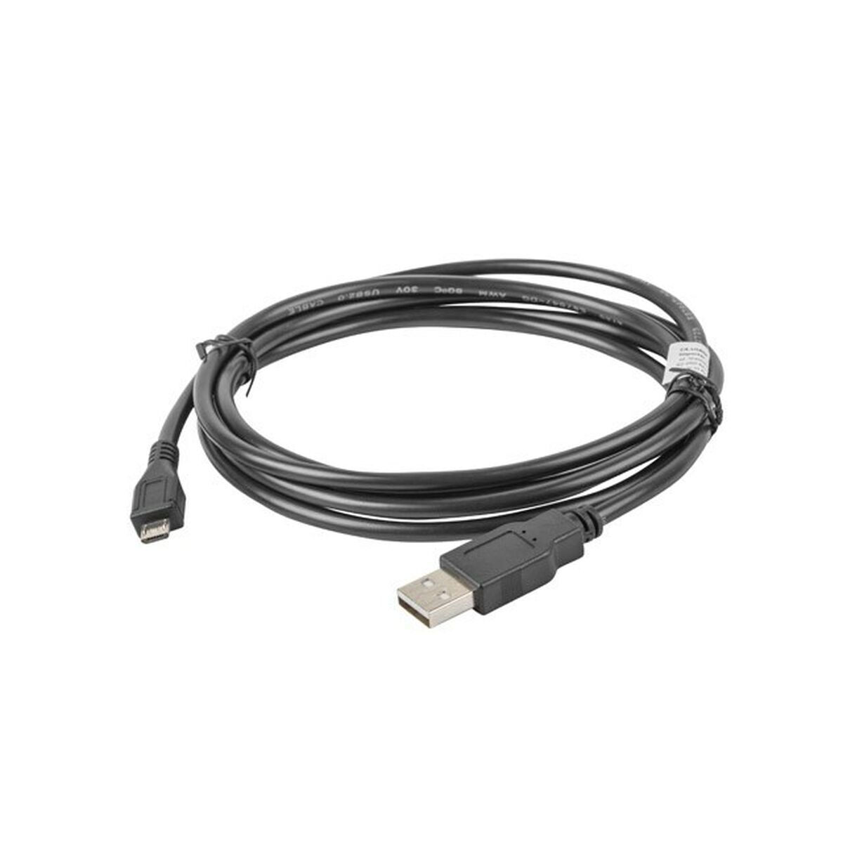 Lanberg Regular USB 2.0 to micro USB Cable Μαύρο 1.8m (CA-USBM-10CC-0018-BK)