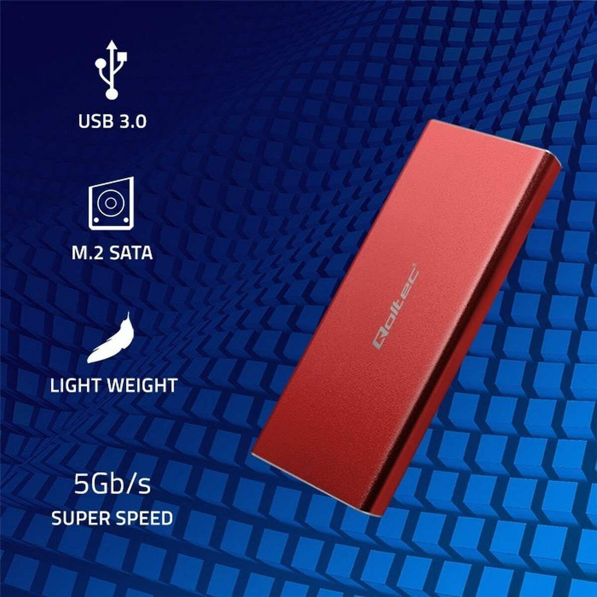 Qoltec Θήκη για Σκληρό Δίσκο M.2 SATA III με σύνδεση USB 3.0 σε χρώμα - Image 3