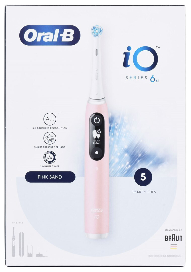 Oral-B iO Series 6 Ηλεκτρική Οδοντόβουρτσα με Αισθητήρα Πίεσης και Θήκη Ταξιδίου Ροζ - Image 5