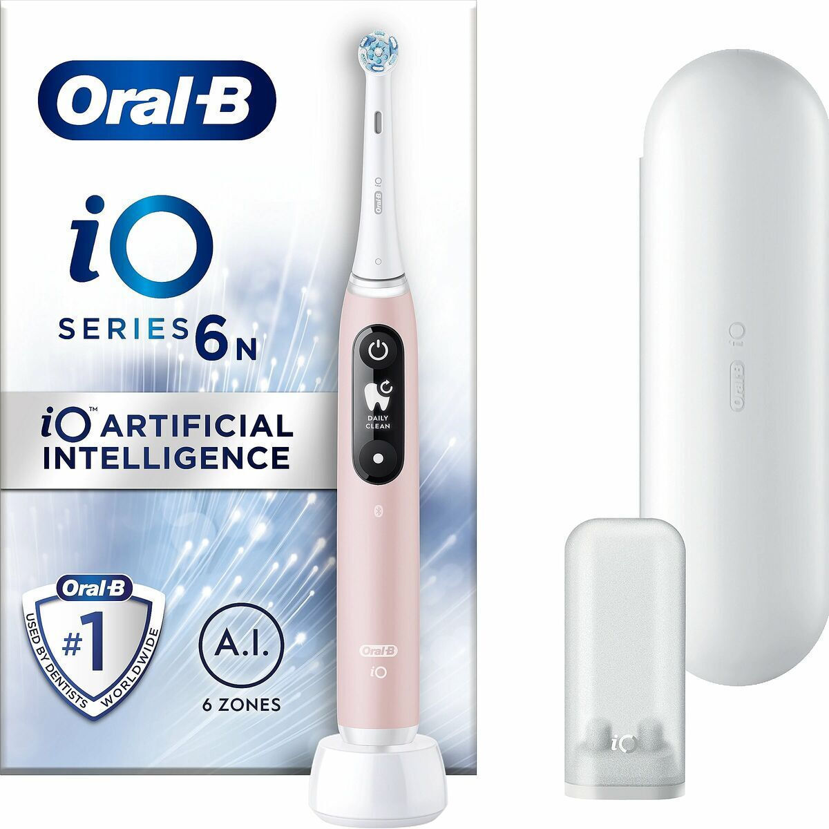 Oral-B iO Series 6 Ηλεκτρική Οδοντόβουρτσα με Αισθητήρα Πίεσης και Θήκη Ταξιδίου Ροζ - Image 9