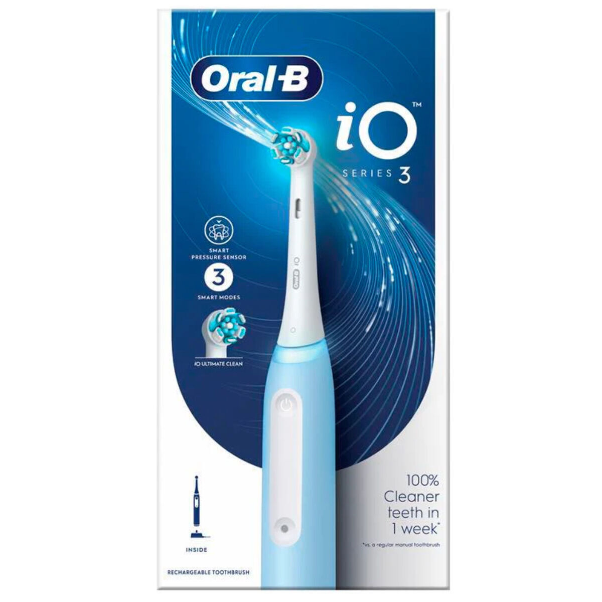 Oral-B iO Series 3 Ηλεκτρική Οδοντόβουρτσα με Αισθητήρα Πίεσης Ice Blue - Image 6