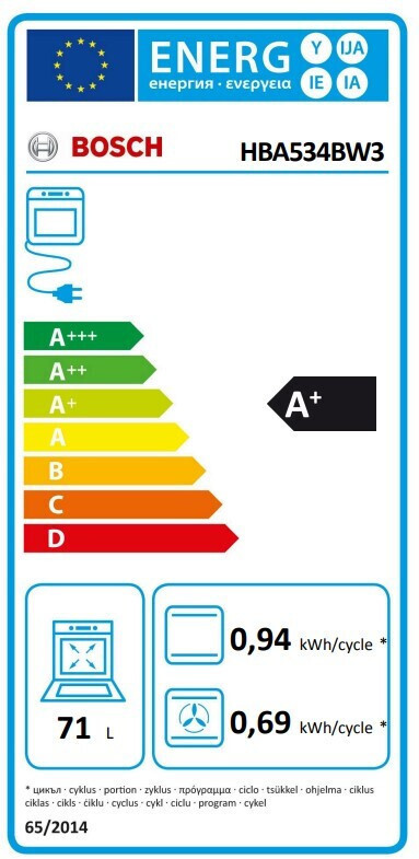Bosch HBA534BW3 Φούρνος άνω Πάγκου 71lt Π59.4εκ. Λευκός - Image 4