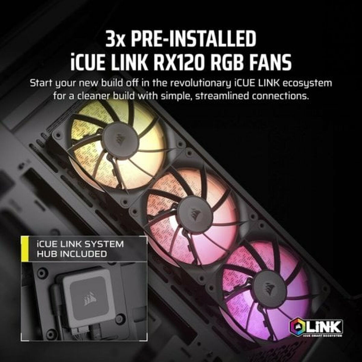 Corsair ICUE LINK 3500X Gaming Midi Tower Κουτί Υπολογιστή με Πλαϊνό Παράθυρο και RGB Φωτισμό Μαύρο - Image 7