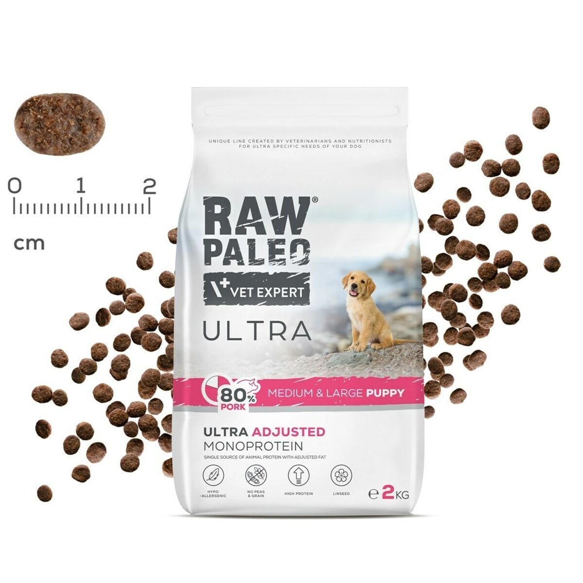 VetExpert 2kg Ξηρά Τροφή χωρίς Σιτηρά για Κουτάβια Μεσαίων & Μεγαλόσωμων Φυλών με Χοιρινό - Image 2