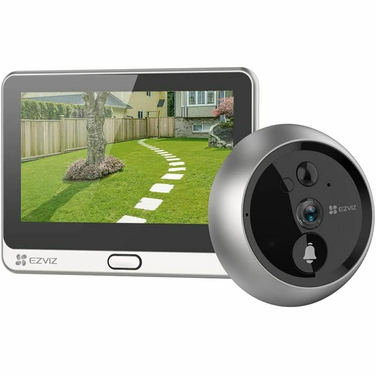 Ezviz CS-DP2C Σετ Θυροτηλεόρασης Wi-Fi Ασημί