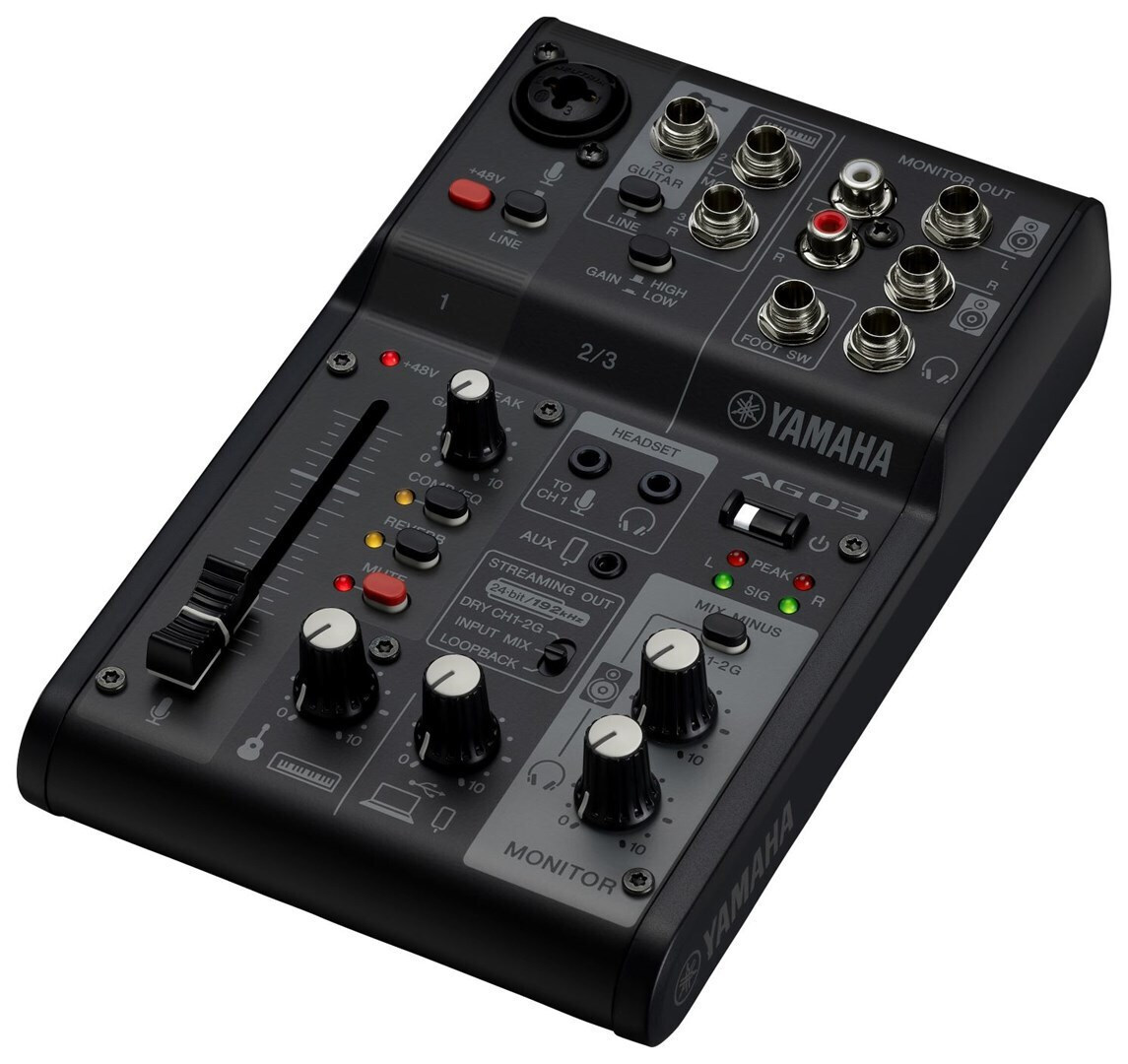 Yamaha Εξωτερική Επαγγελματική Κάρτα Ήχου AG03 MK2 Συνδεσιμότητα USB Black