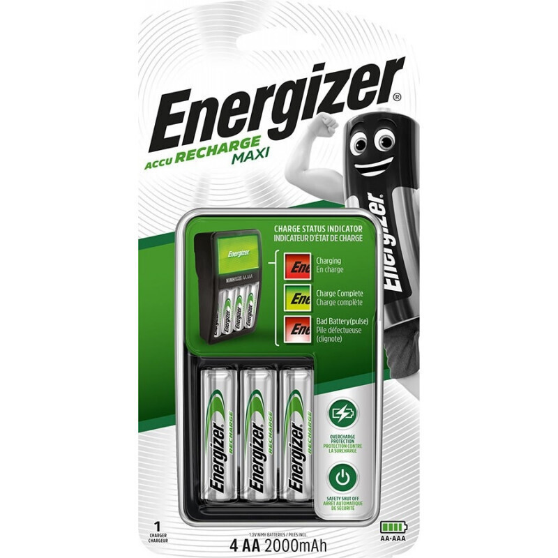 Energizer ACCU Recharge Maxi Φορτιστής 4 Μπαταριών Ni-MH Μεγέθους AA/AAA Σετ με 4x AA 2000mAh - Image 7
