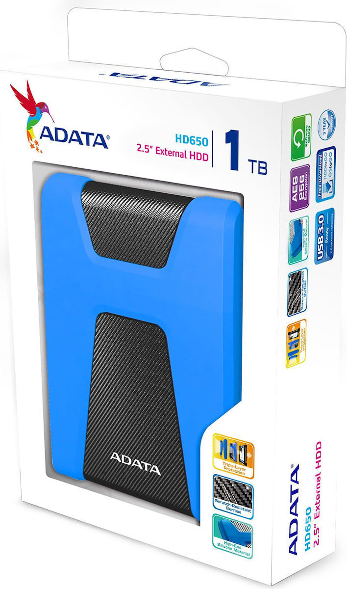 Adata HD650 USB 3.0 Εξωτερικός HDD 2TB 2.5" Μπλε - Image 5