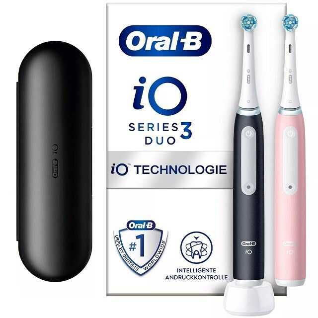 Oral-B iO Series 6 Ηλεκτρική Οδοντόβουρτσα με Χρονομετρητή, Αισθητήρα Πίεσης και Θήκη Ταξιδίου Duo Pack Black/Pink - Image 4