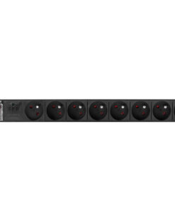 Alternative view of Lanberg Power Strip PDU Rack 19" (1U, 16A, 7X Shuko, 2m) Μαύρο