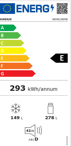 Gorenje Ντουλάπα 427lt NoFrost Μαύρο NRM818EMB - Image 7