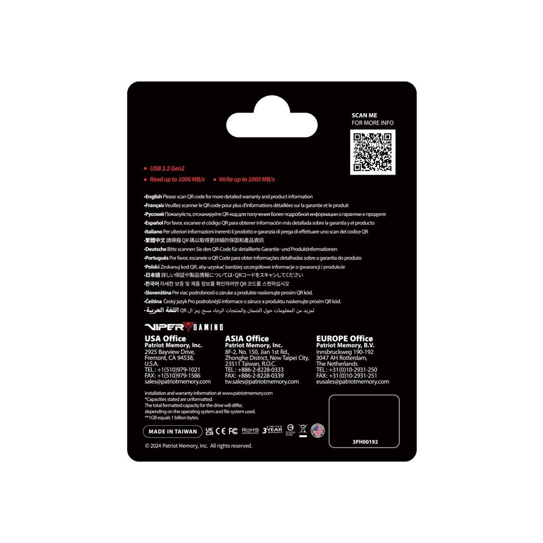 Patriot Pvp30 Duo Compact 2TB USB 3.2 SSD Stick με σύνδεση USB-A & USB-C Μαύρο - Image 6