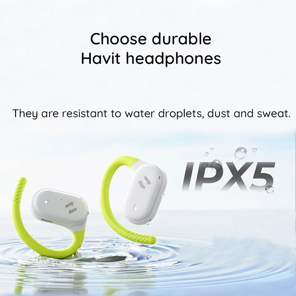 Havit OWS915 Open Ear Bluetooth Handsfree Ακουστικά με Αντοχή στον Ιδρώτα και Θήκη Φόρτισης Μαύρα - Image 7