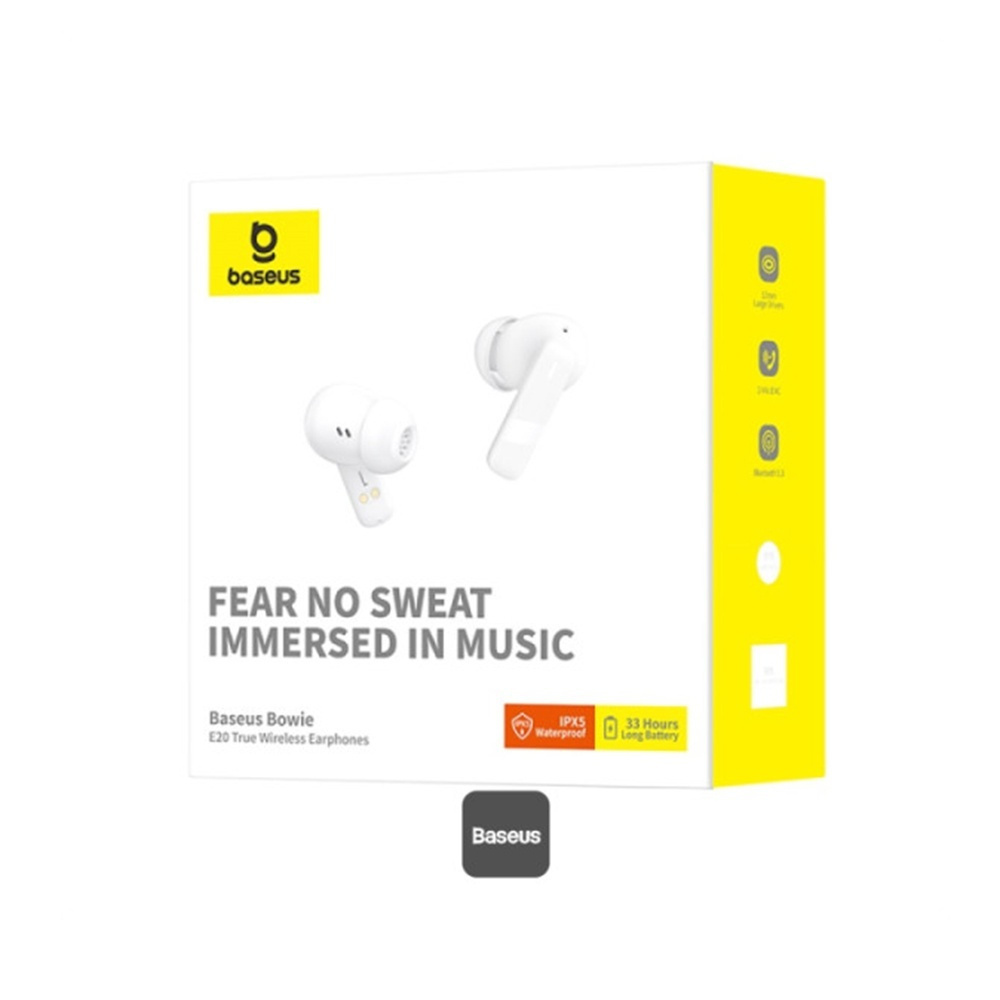Baseus Bowie E20 In-ear Bluetooth Handsfree Ακουστικά με Αντοχή στον Ιδρώτα και Θήκη Φόρτισης Λευκά - Image 11
