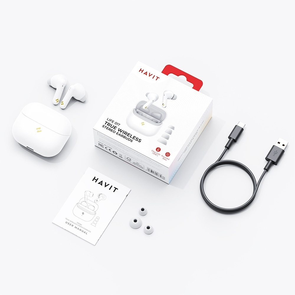 Havit TW982 In-ear Bluetooth Handsfree Ακουστικά με Θήκη Φόρτισης Ροζ - Image 4
