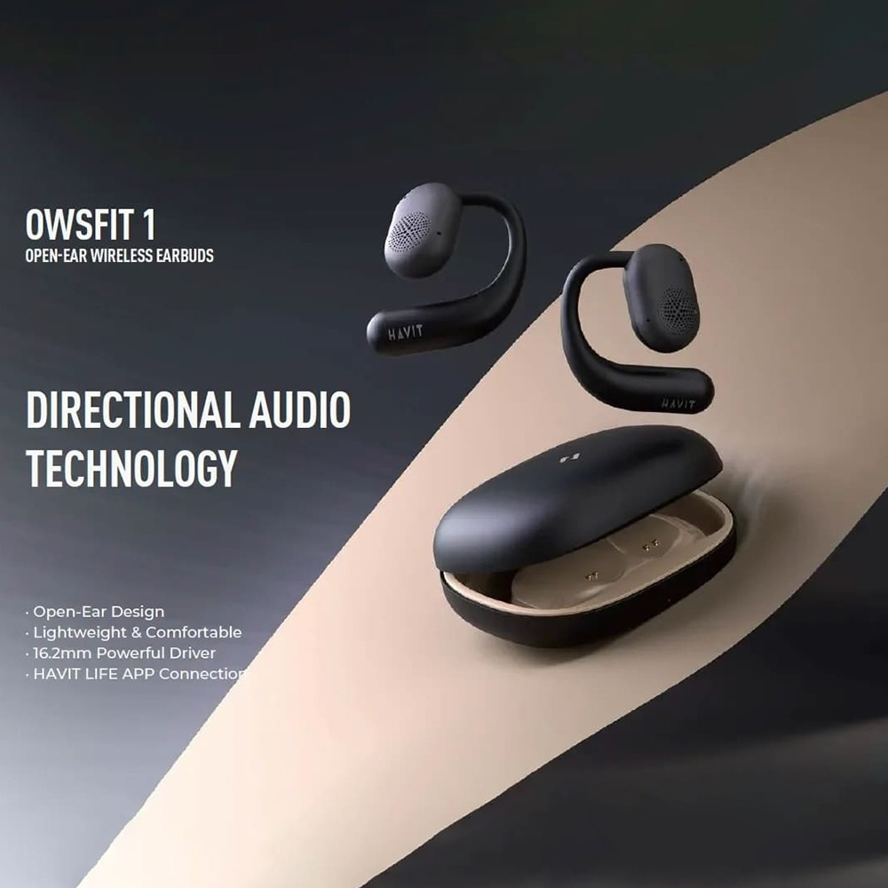 Havit OWSFIT 1 OWS914 Open Ear Bluetooth Handsfree Ακουστικά με Αντοχή στον Ιδρώτα και Θήκη Φόρτισης Μαύρα - Image 6