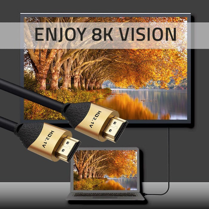 Qoltec HDMI 2.1 Cable HDMI male - HDMI male 1m Χρυσό (50354) - Image 9