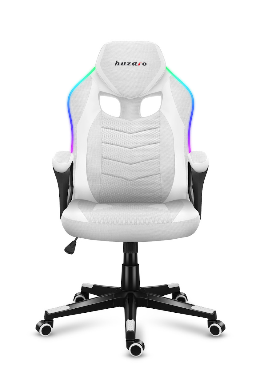 Huzaro Force 2.5 Υφασμάτινη Καρέκλα Gaming με RGB Φωτισμό Λευκή