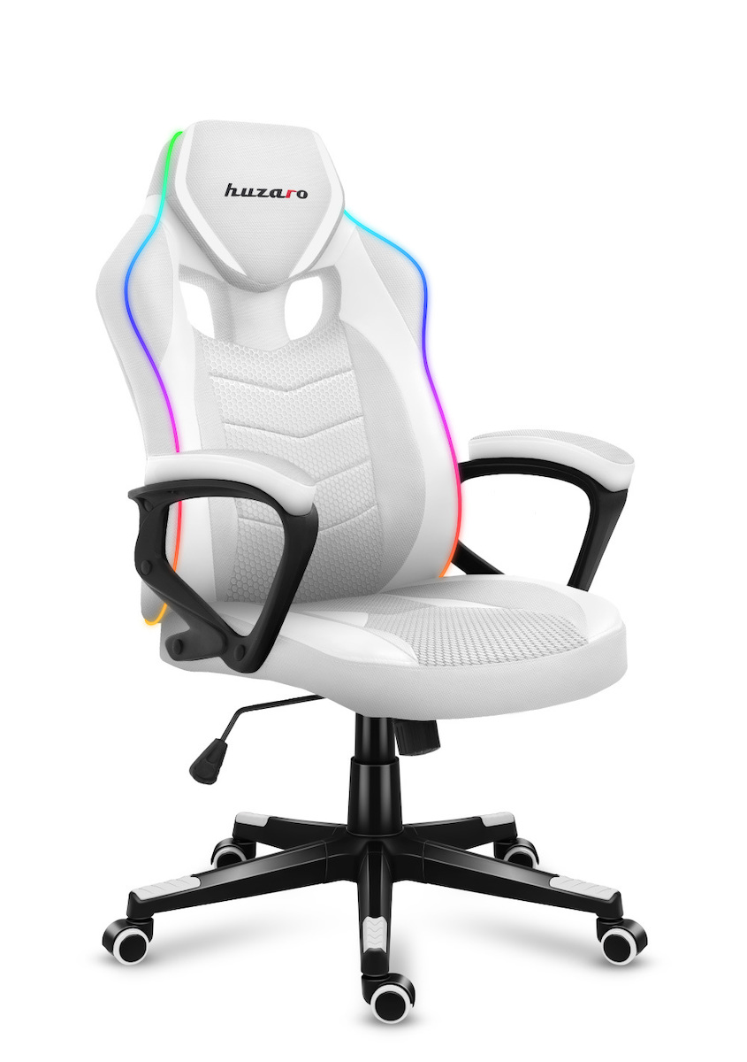 Huzaro Force 2.5 Υφασμάτινη Καρέκλα Gaming με RGB Φωτισμό Λευκή - Image 2